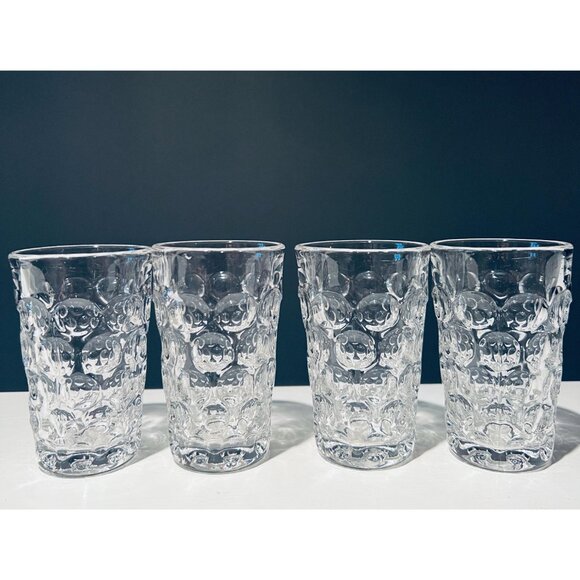 Vintage Bubble Glass Tumblers Set of 4 | Mid Century Retro Barware - Picture 3 of 10